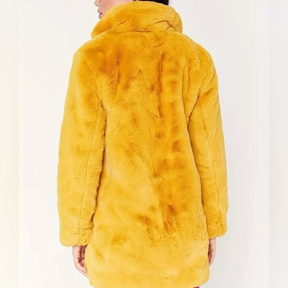 Fleece Sexy Pea-coat-Plus Size -1x-4x)-Mustard - Picture 3 of 9